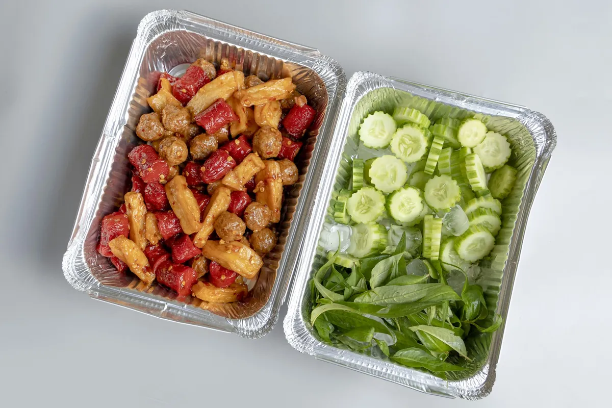 Assorted prepared vegetables ready for cooking