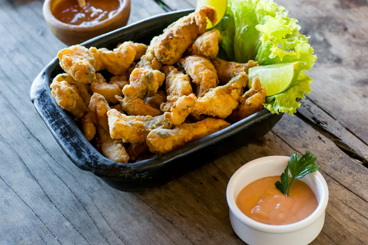 Battered scallops fried until golden