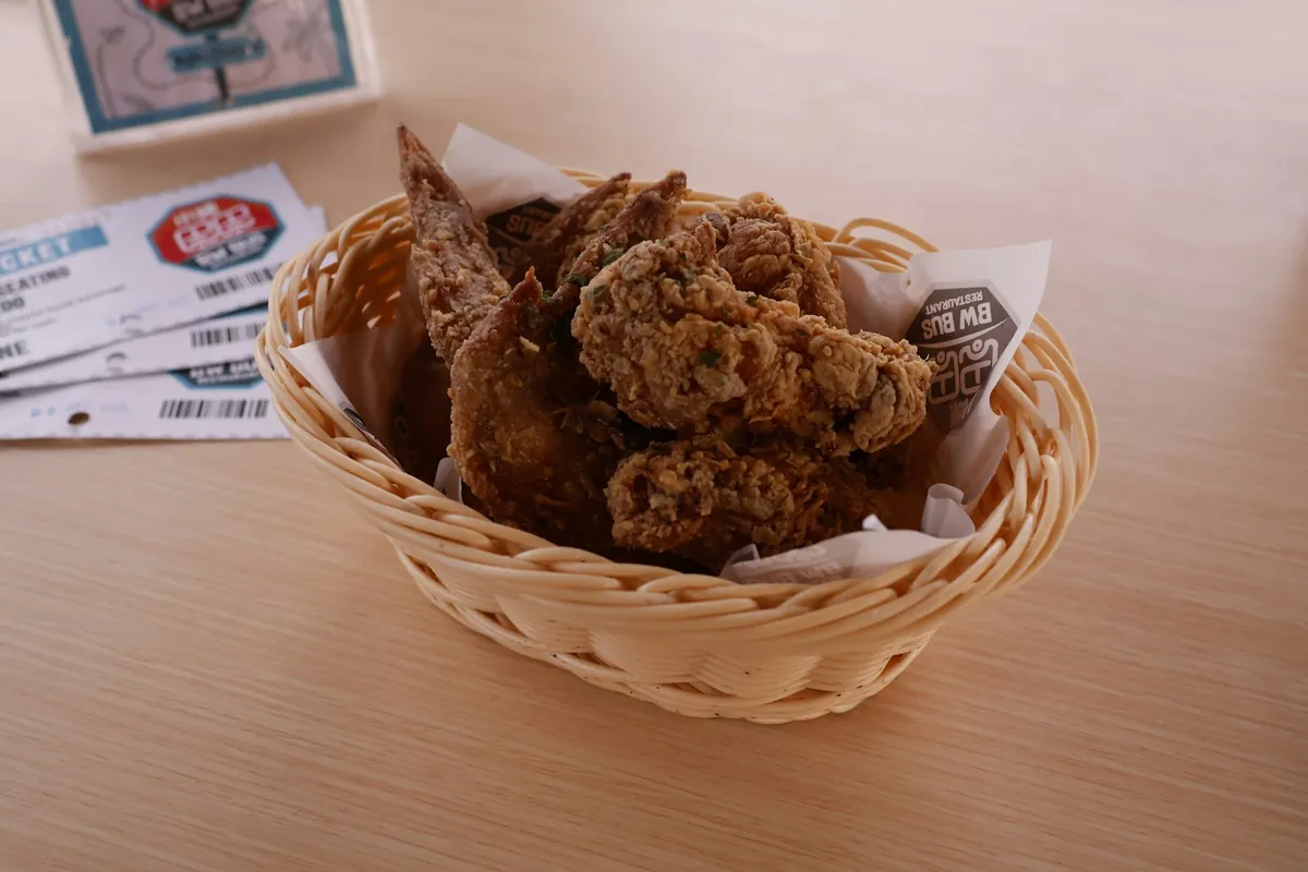 Battered shrimp fried until golden