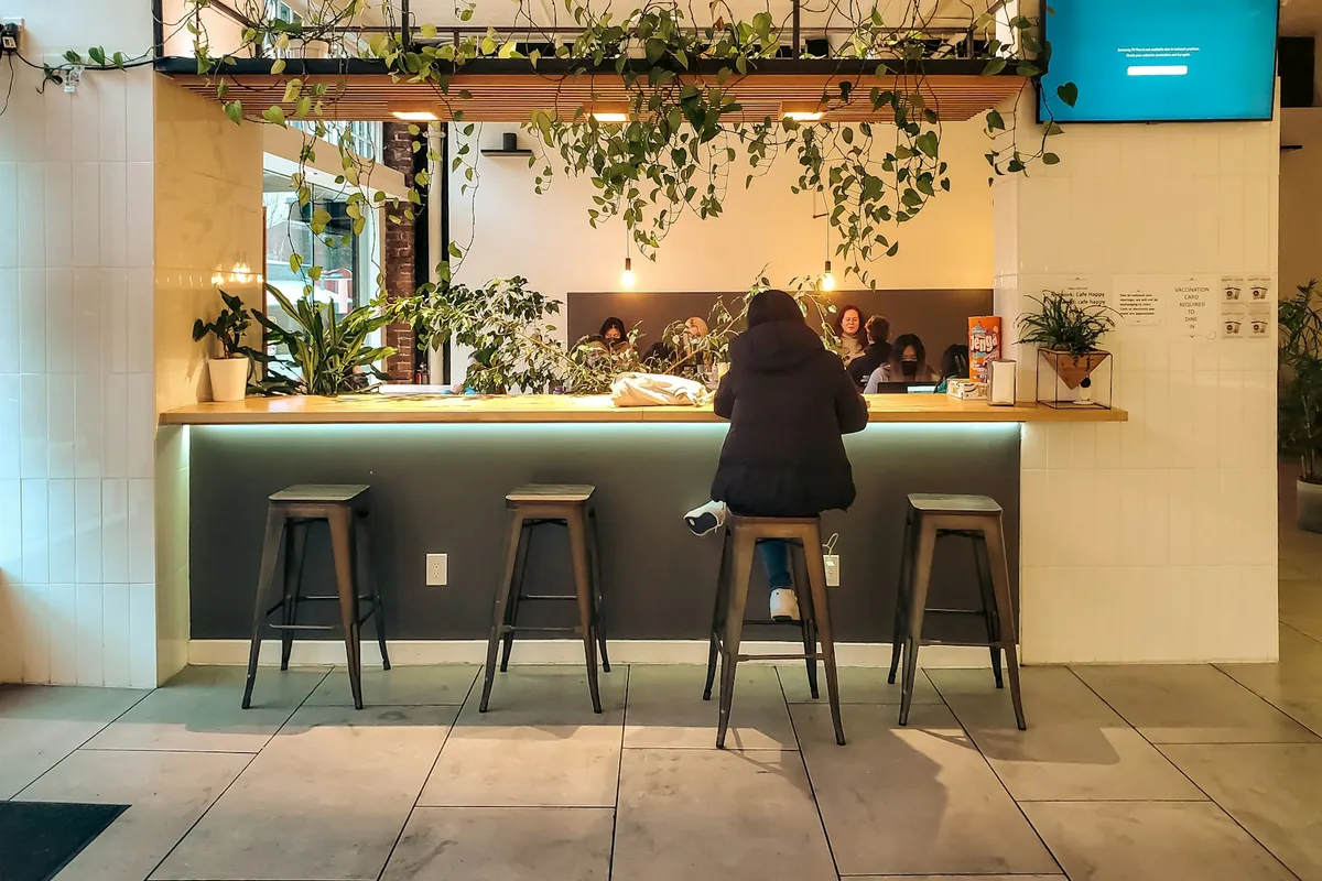 The counter of a bubble tea shop