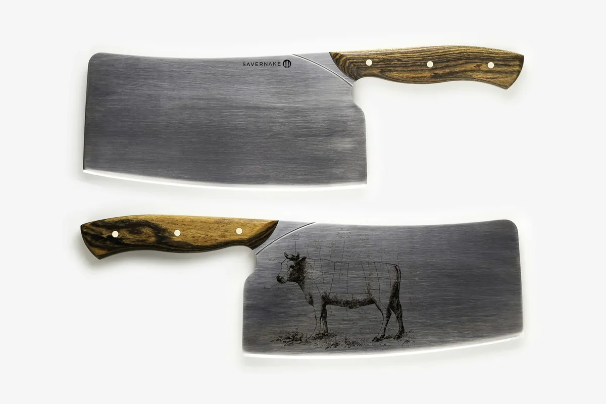 A Chinese vegetable cleaver on a cutting board