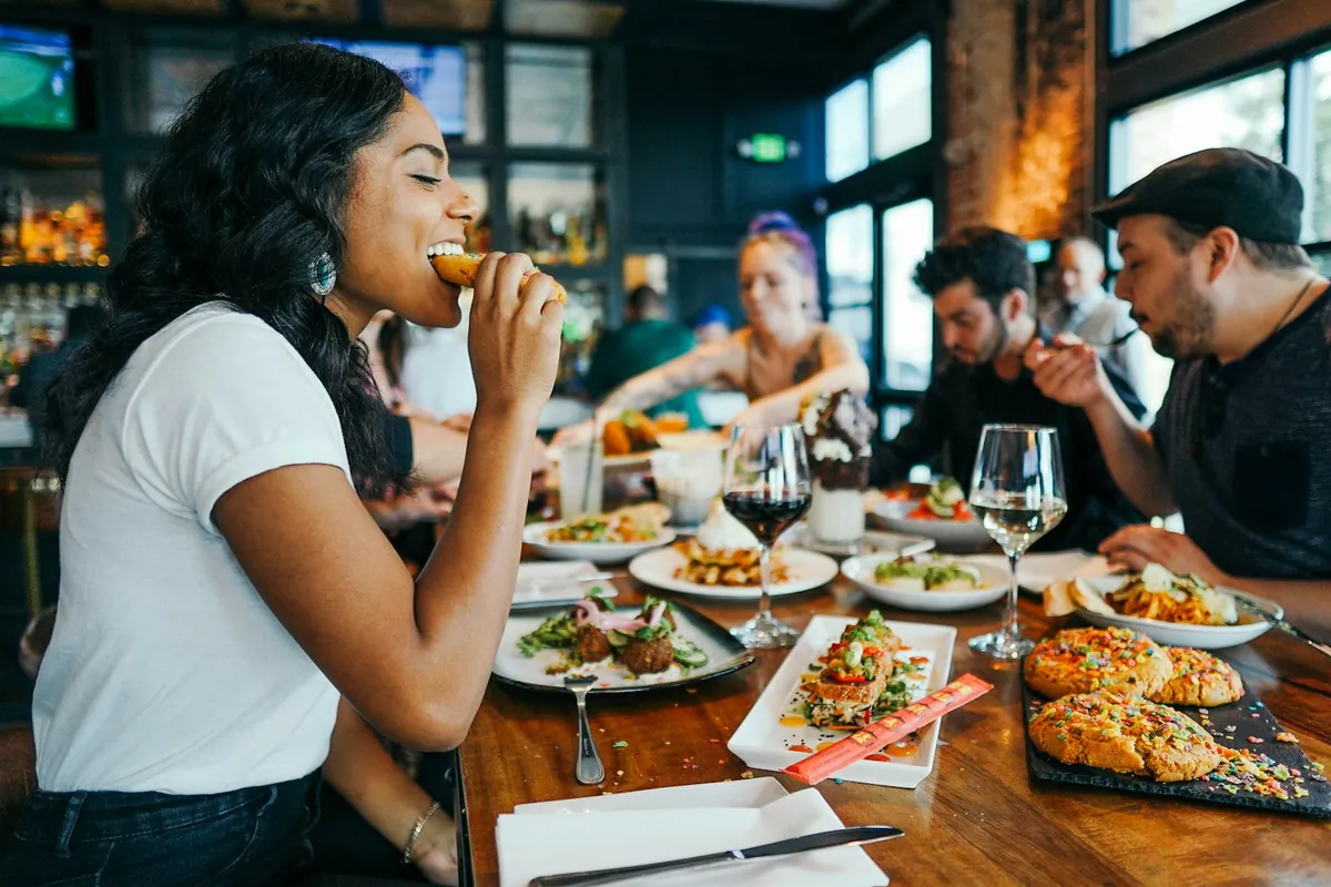 People eating a Chinese meal together