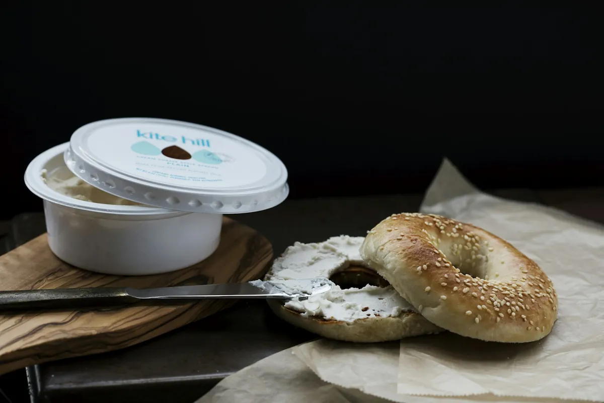 Soft cream cheese filling in a bowl