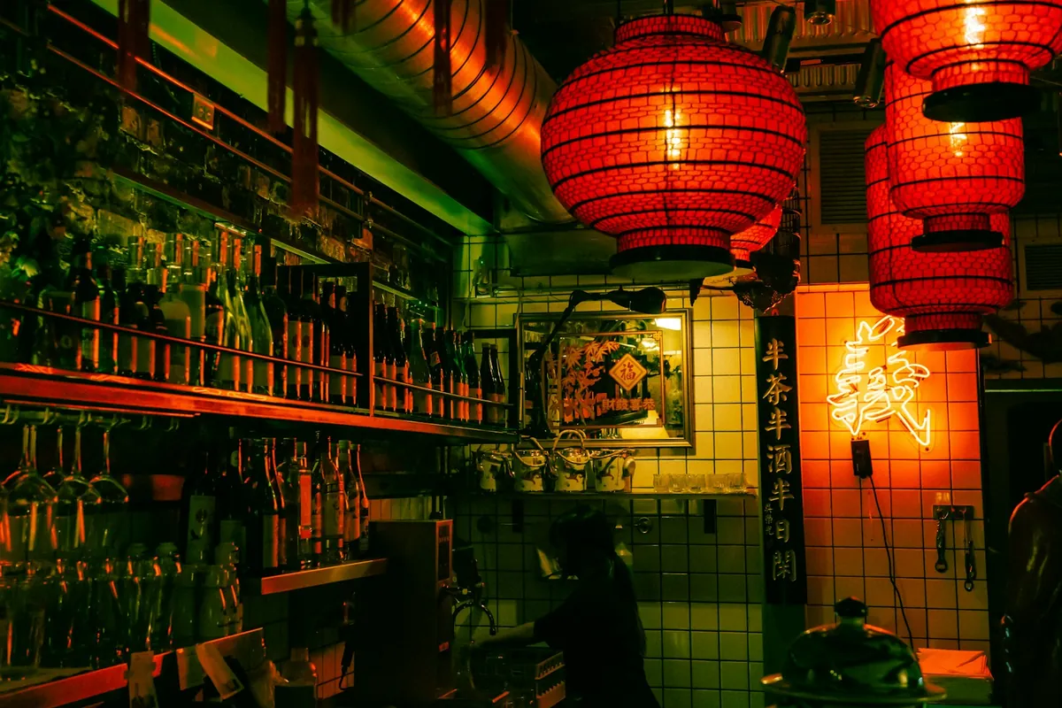 The interior of a dumpling restaurant