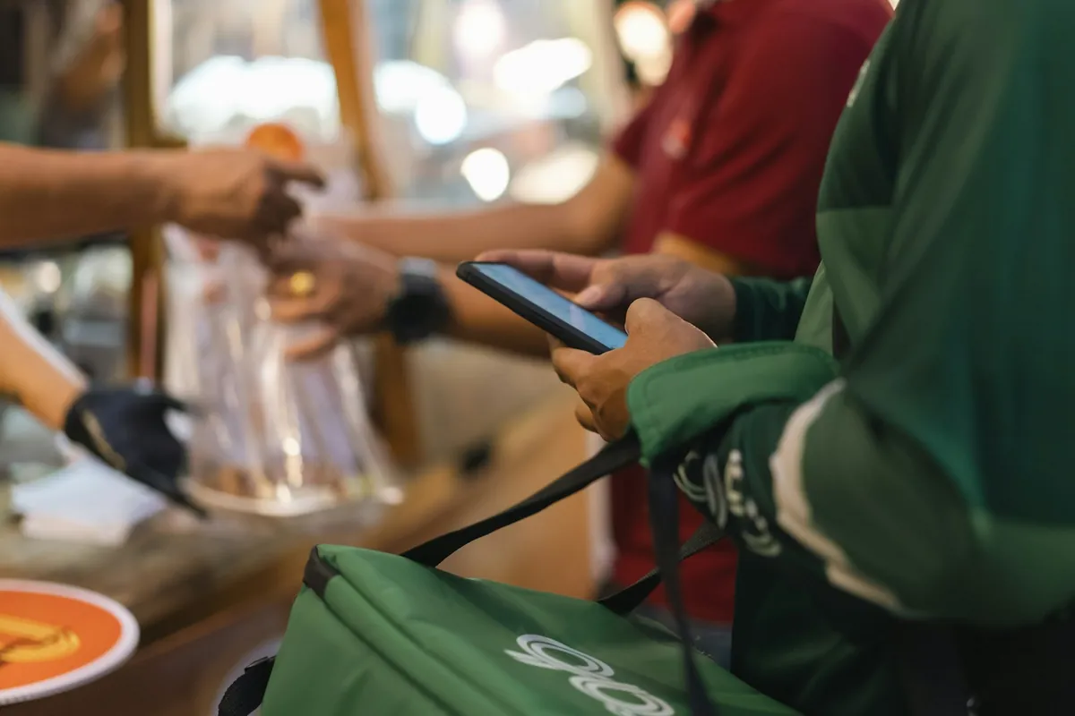 A food ordering app open on a phone screen