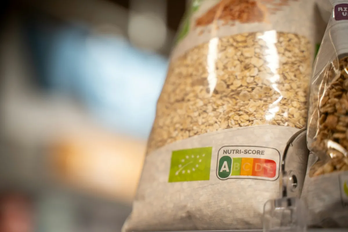 An ingredients label on a food package