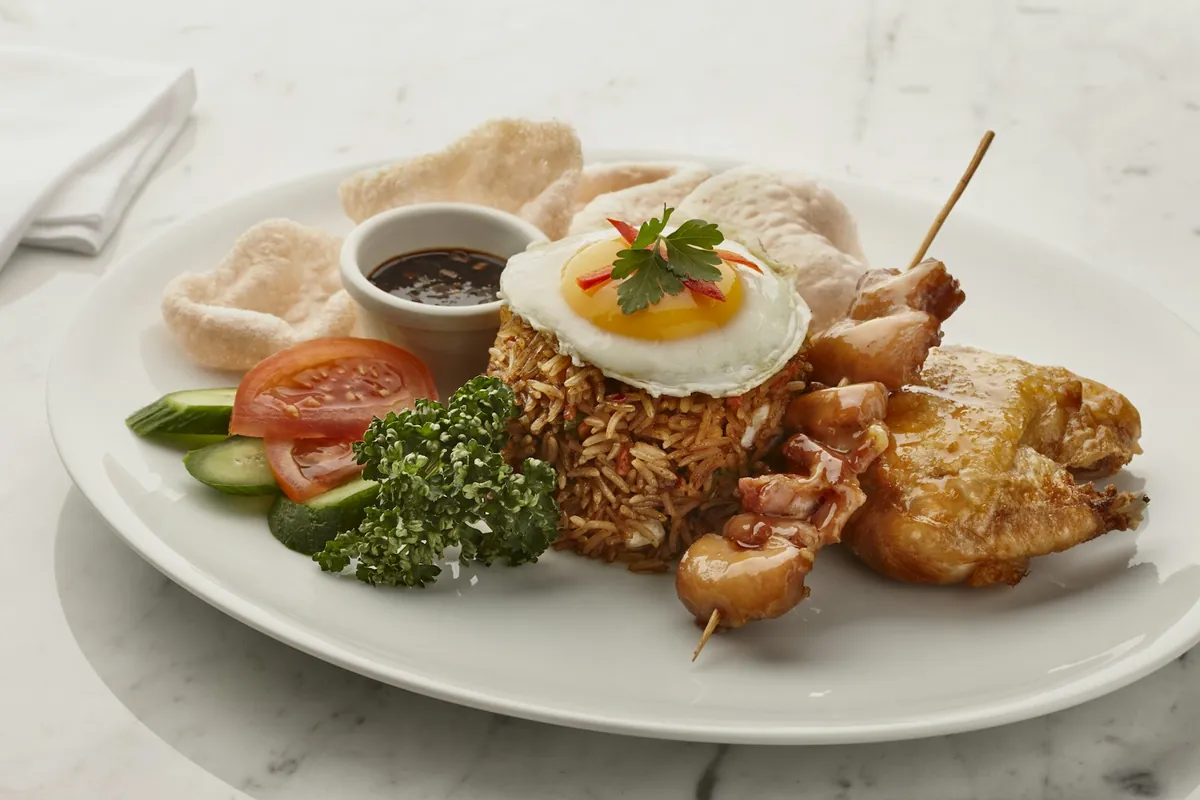 Several fried items served together