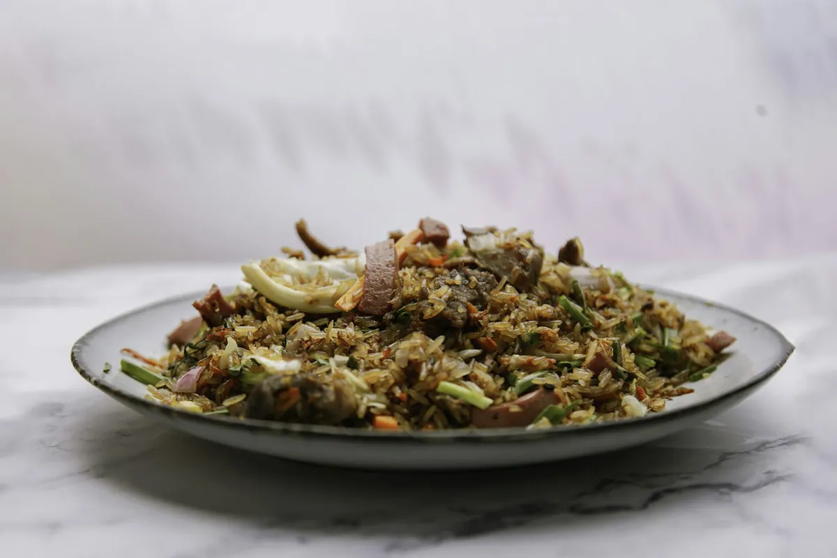 Fried rice with separate, distinct grains