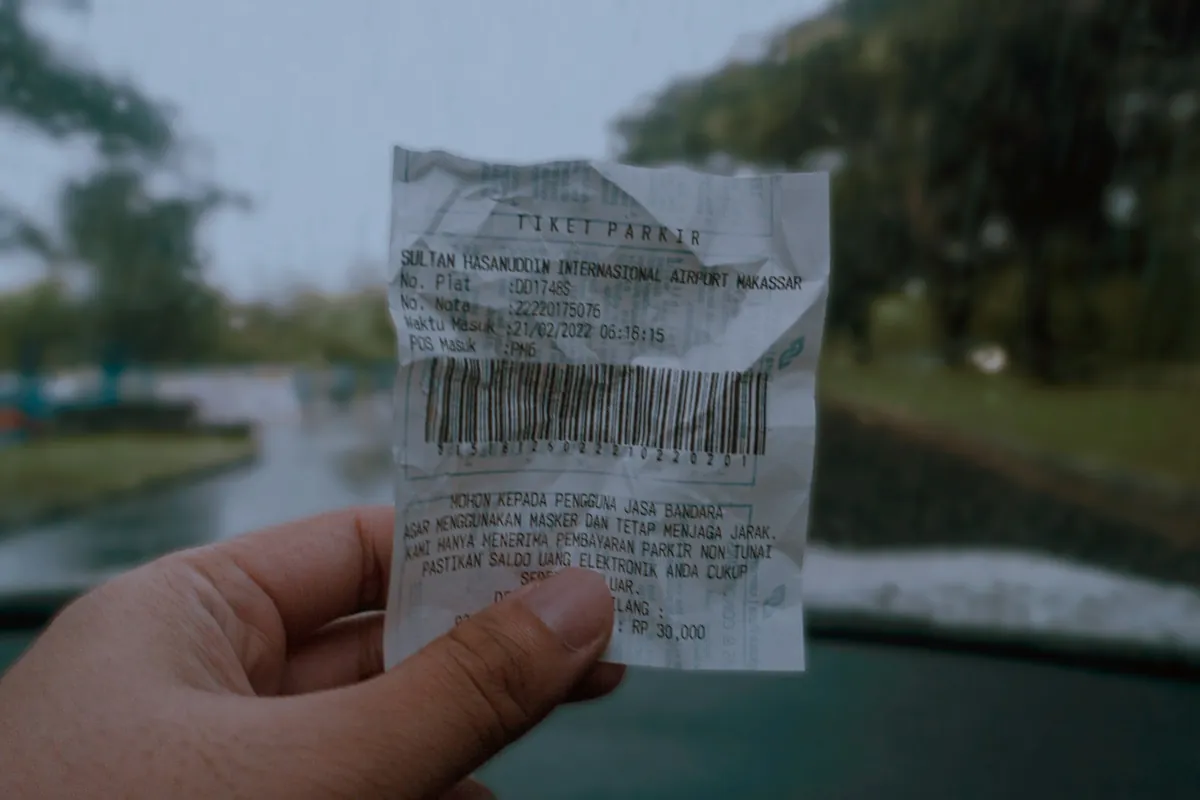 An itemised receipt showing separate fees