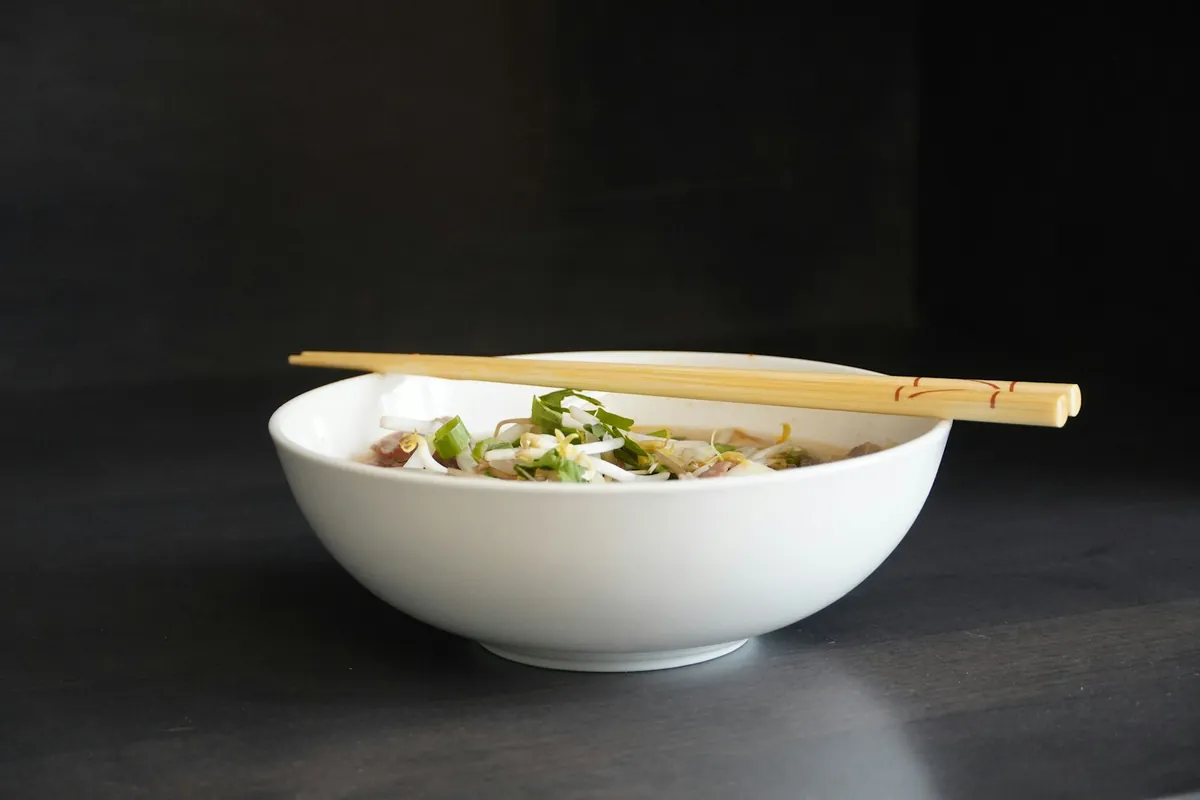 Vegetables coated in a light glossy sauce
