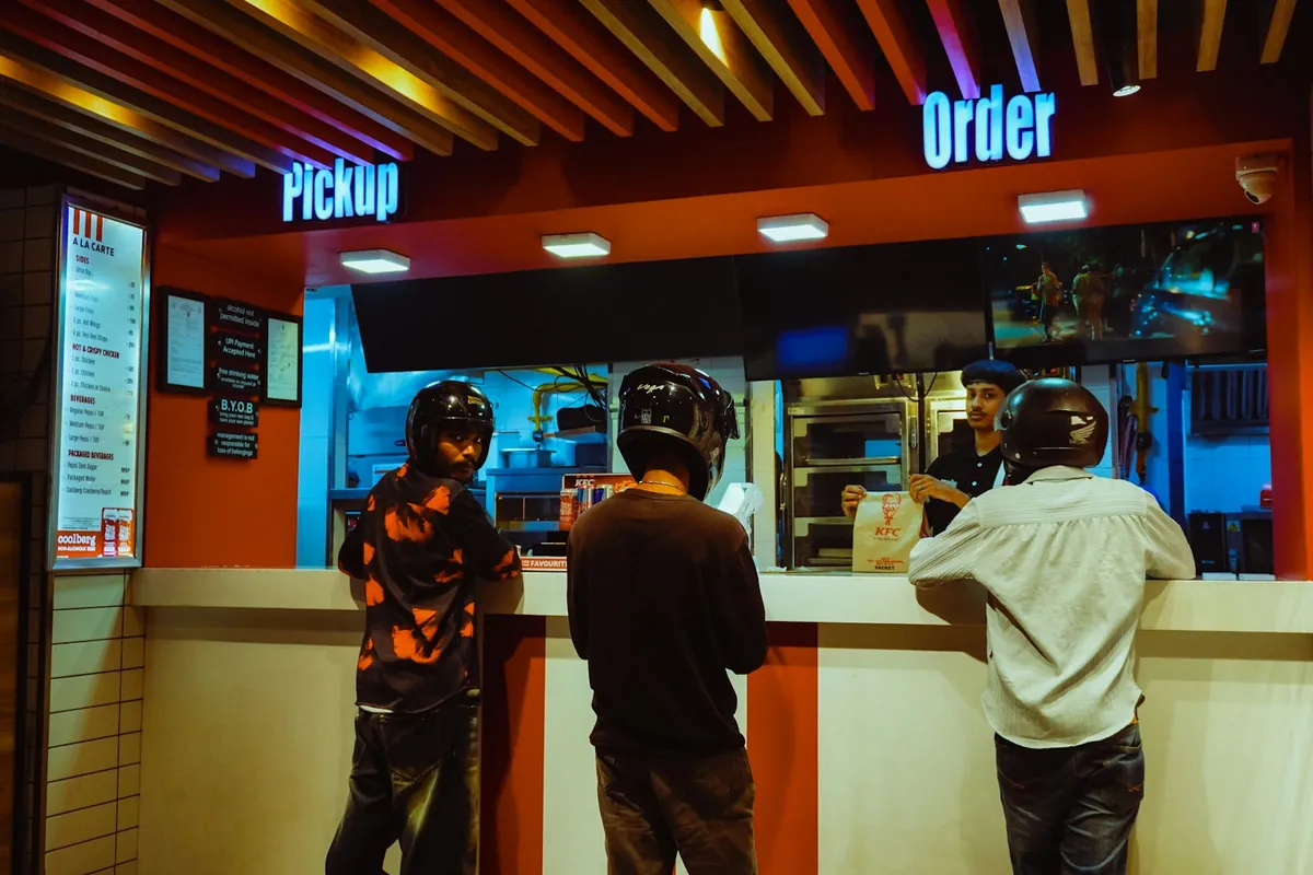 Orders stacking up at a busy counter