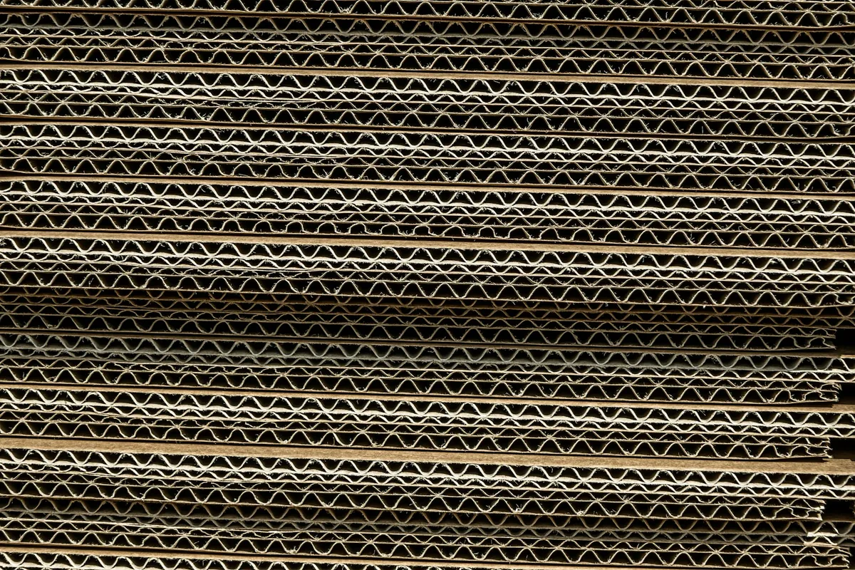 Close view of folded paperboard packaging