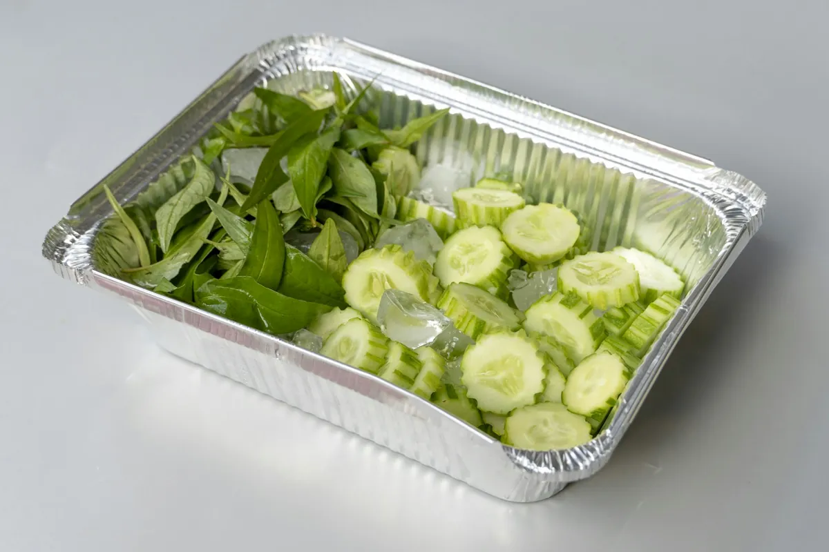 Portioned vegetables ready for cooking