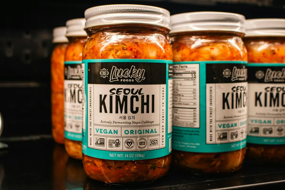 Premium condiment jars on a shelf