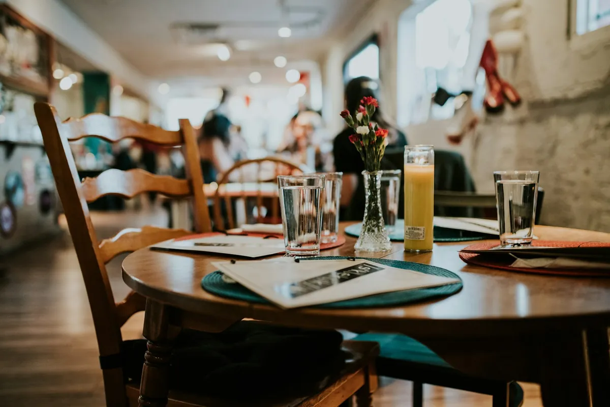 Someone reading a restaurant menu
