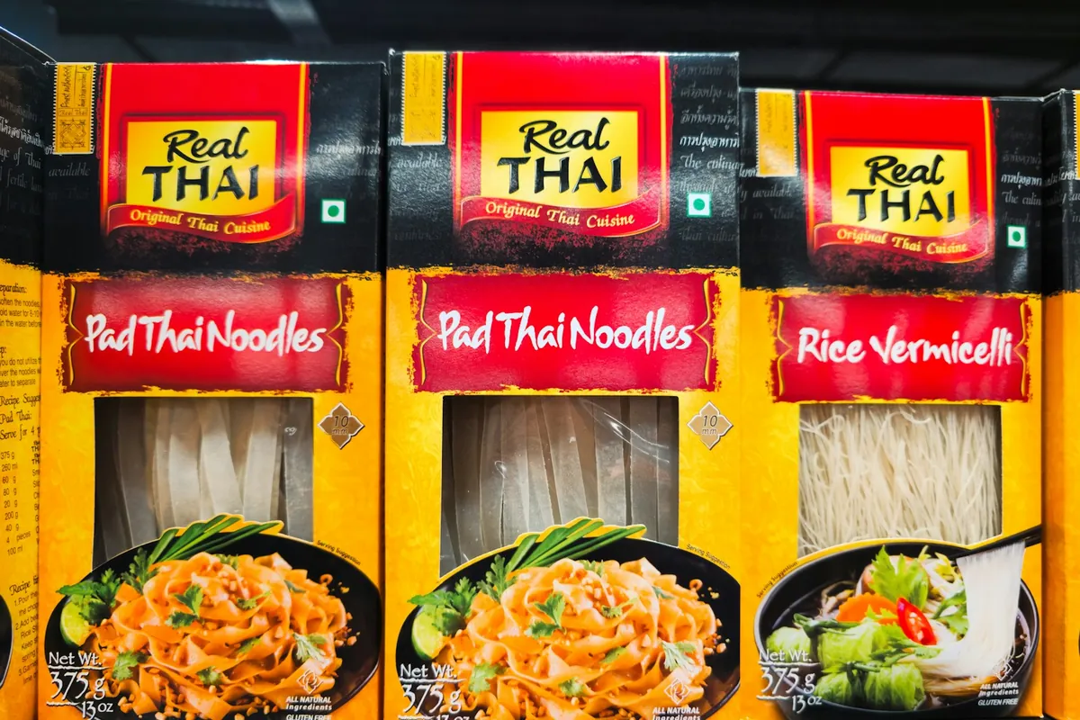 Rice vermicelli noodles served in a bowl