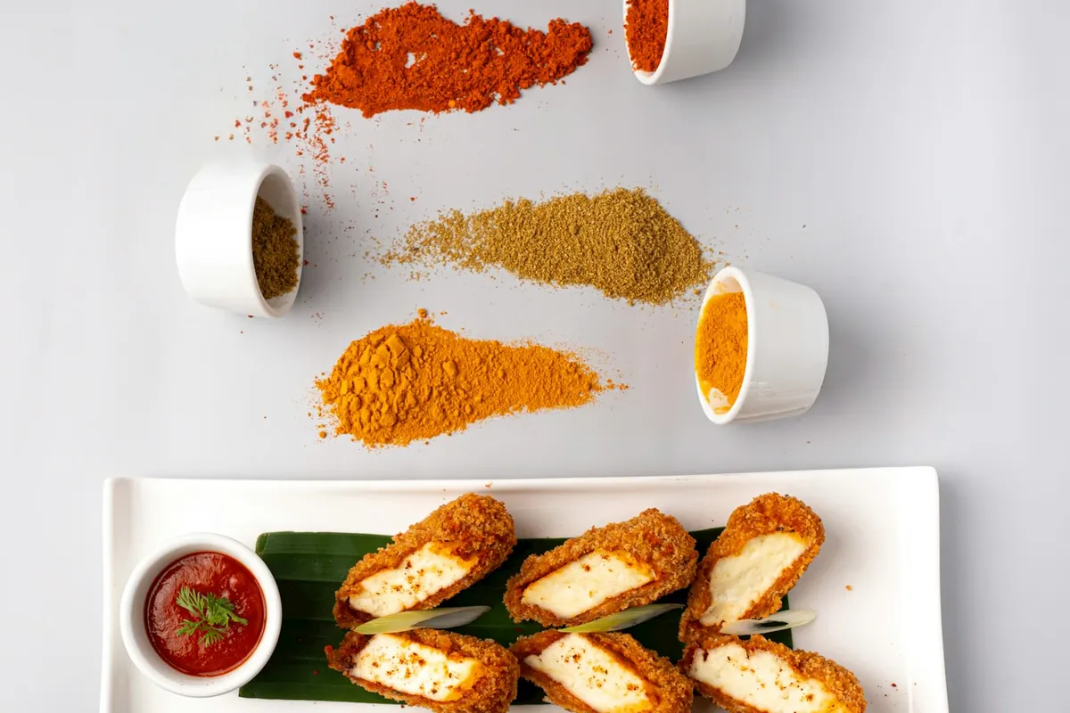 A small container of sauce served separately