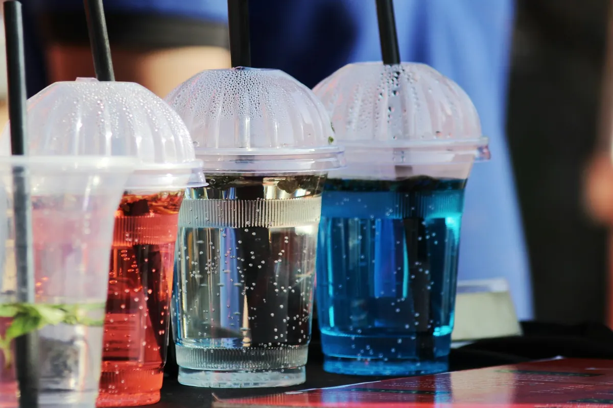 Sealed bubble tea cups ready to go