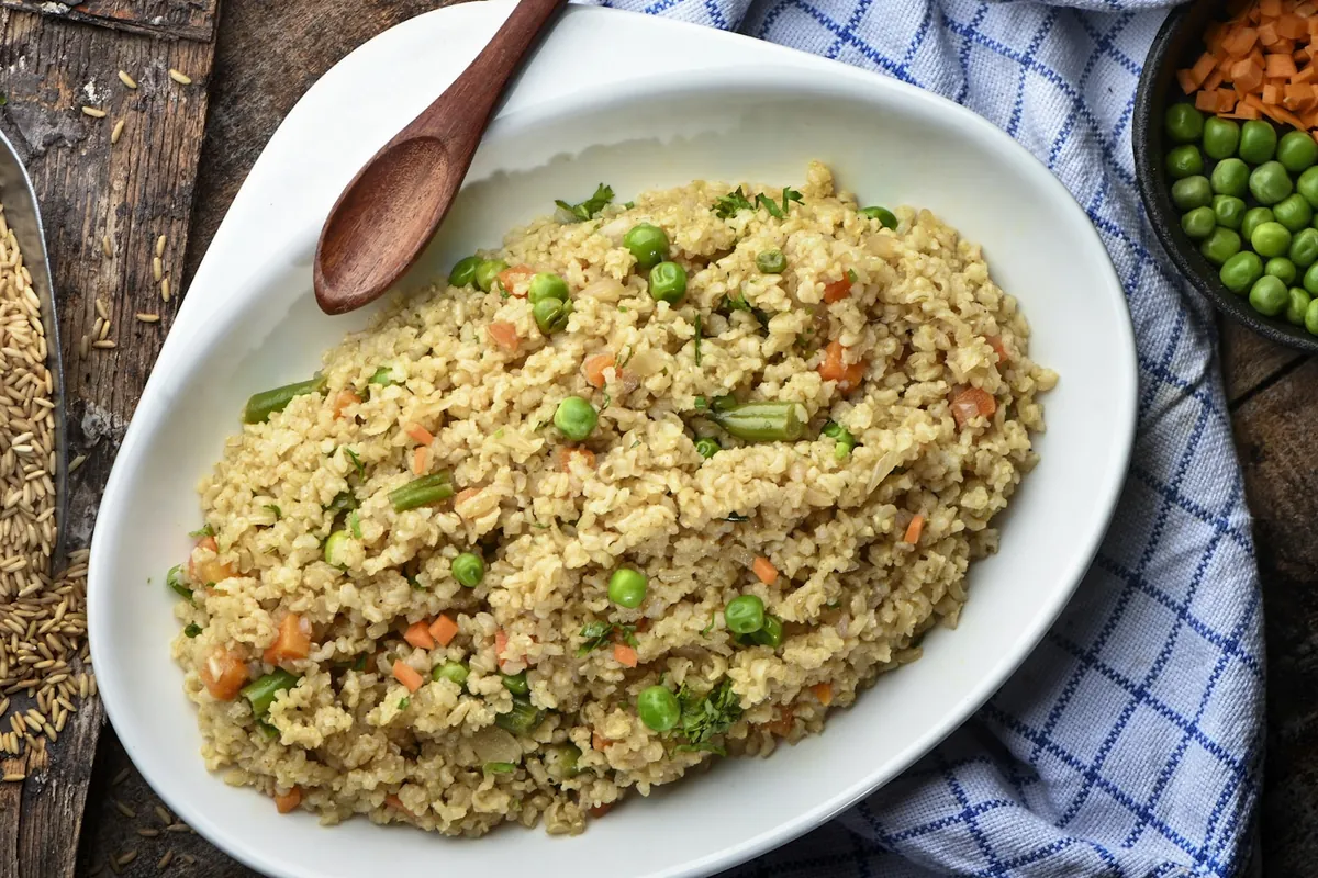 Fried rice with visibly separate grains