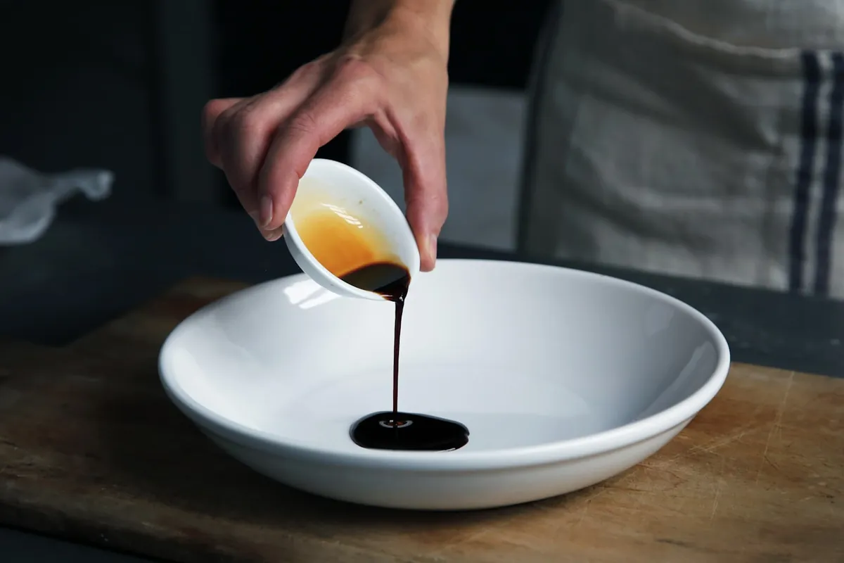 Soy sauce in a small dish