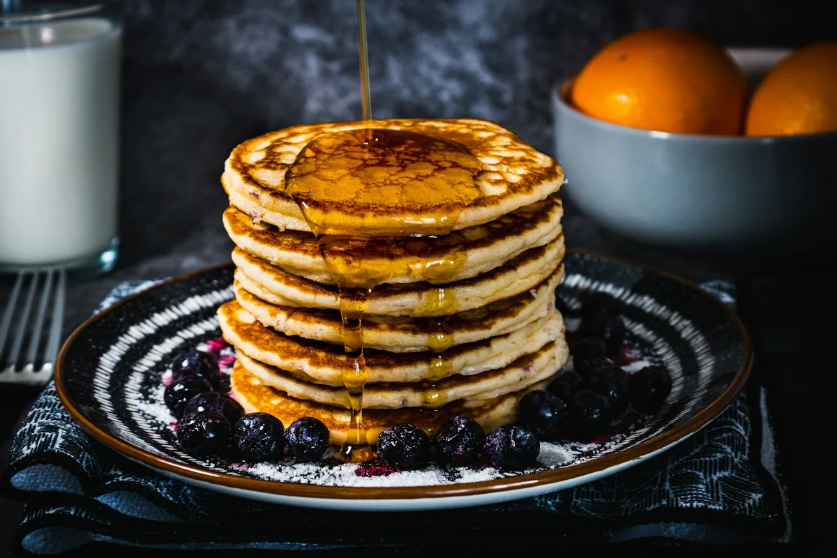 A stack of thin wheat pancakes