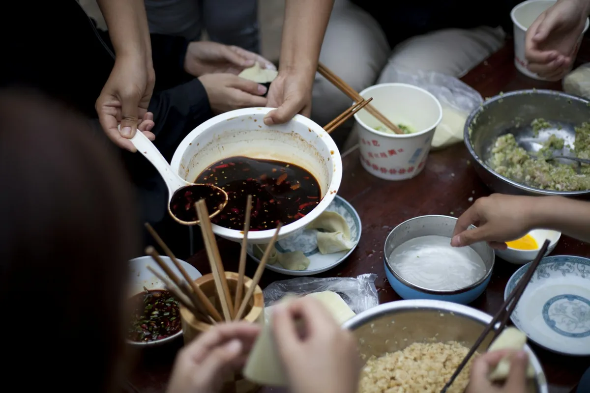 A variety of Chinese dishes arranged for a shared meal